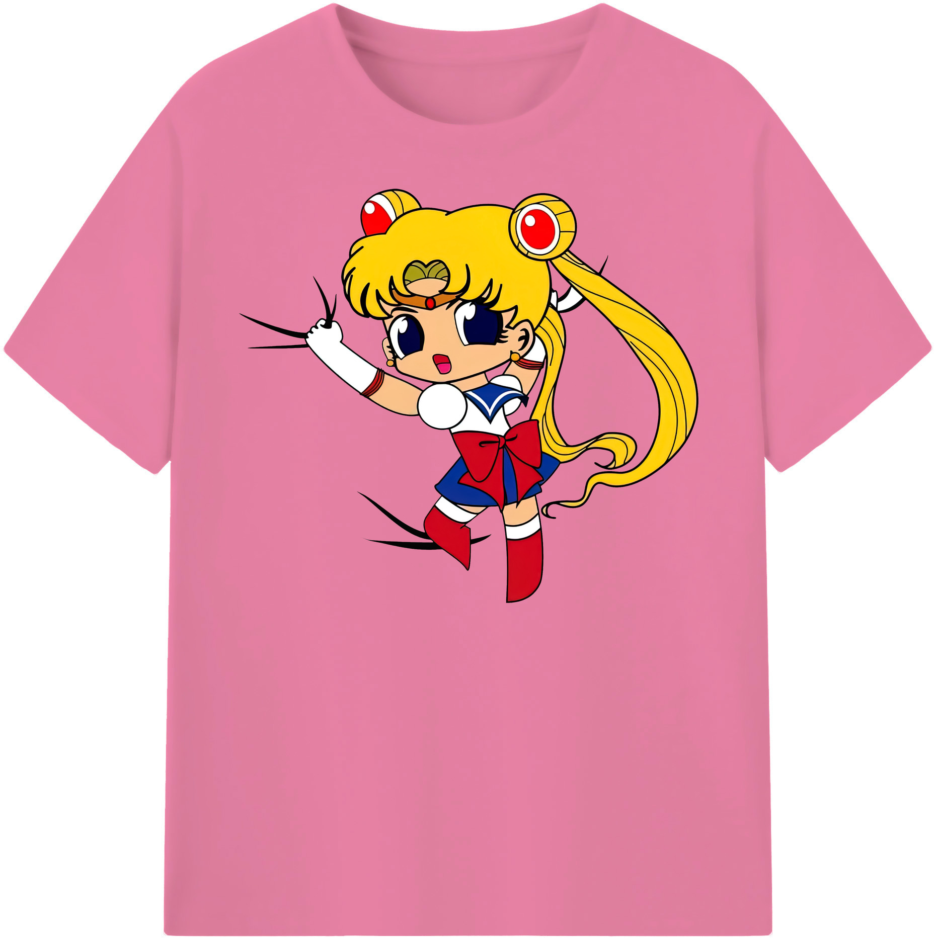 （画像用） 美少女戦士セーラームーン 月野 うさぎ つきの うさぎ Sailor Moon Tsukino Usagi 綿100％半袖Tシャツ（フロントプリント）